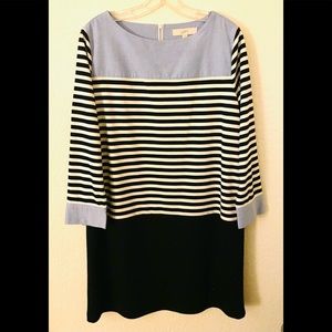 LOFT women’s long sleeve stripe dress